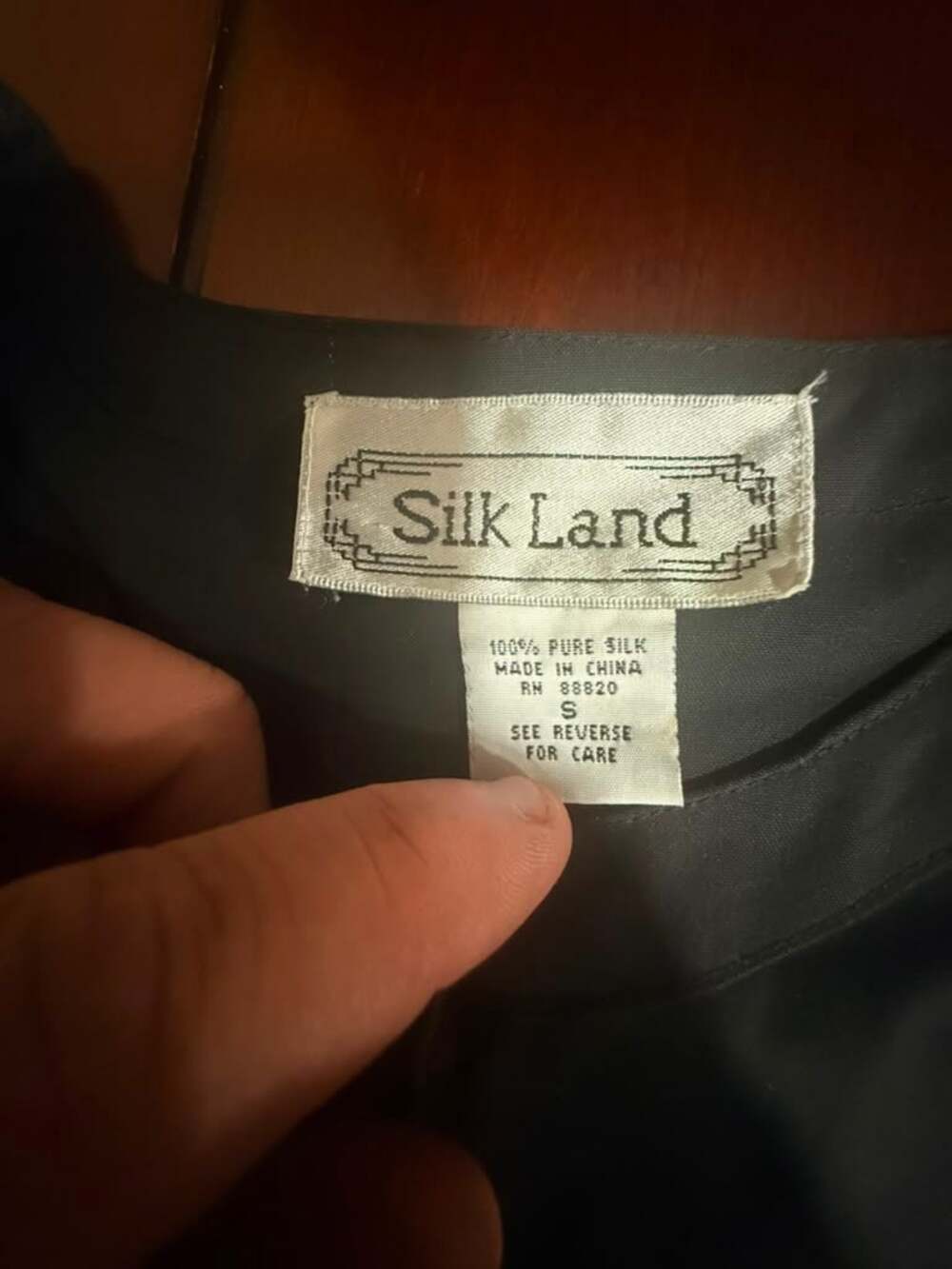 Silk Land Vintage 100% Pure Silk Black Button Down Shirt Jacket Size S